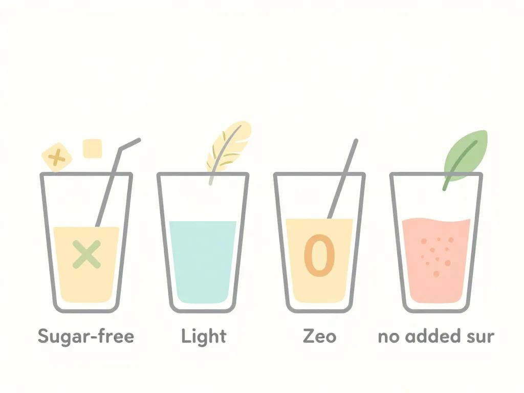 diagramme des différents types de boisson sans sucre pour diabetique