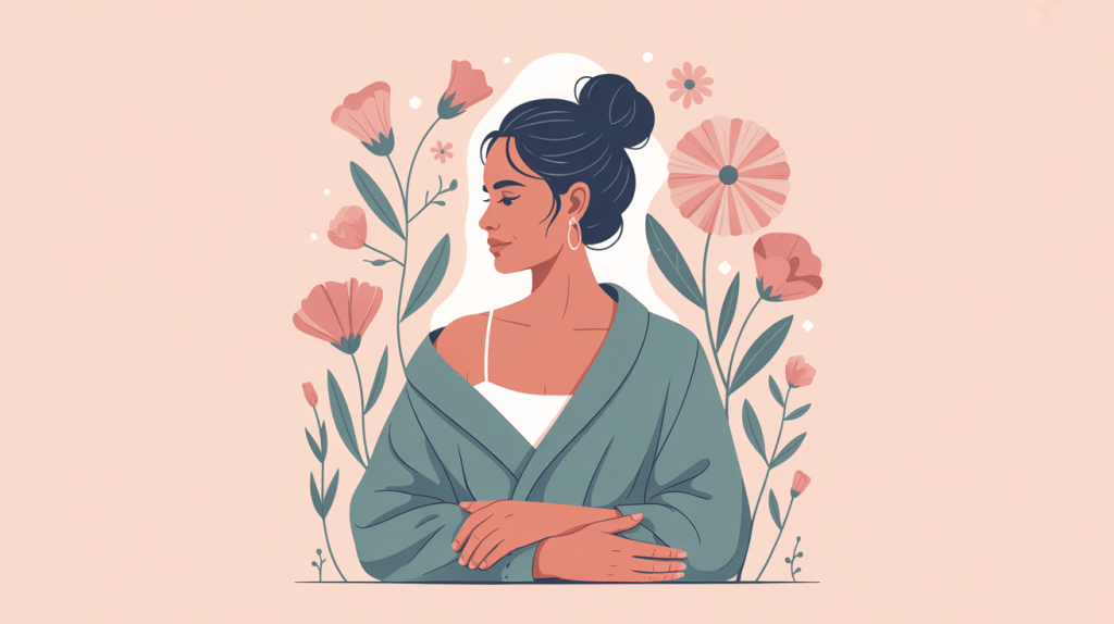 Illustration minimiser soutien gorge confort ambiance douce