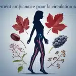 complement alimentaire pour circulation sanguine jambes silhouette feuilles