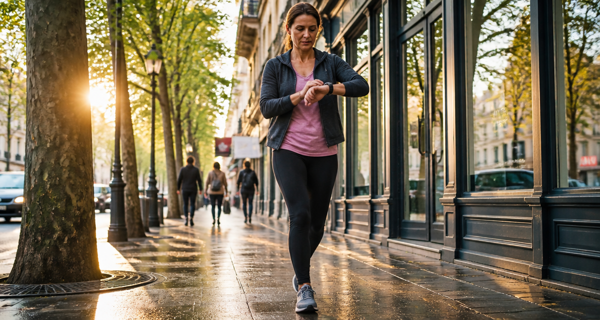 6000 pas par jour femme marche en ville