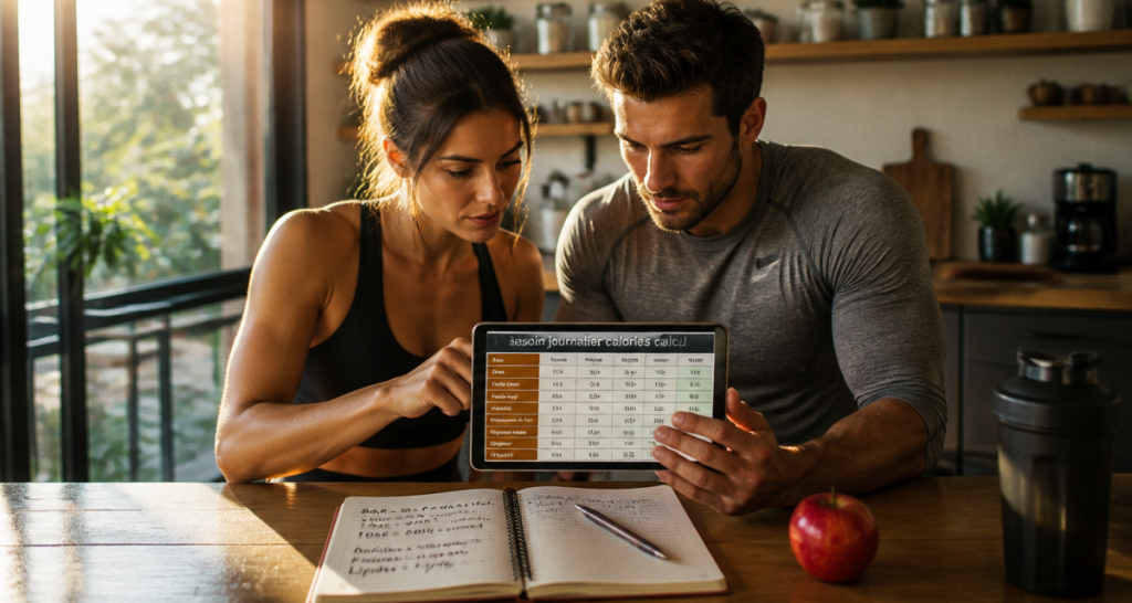 Besoin journalier calories calcul sur tablette en cuisine