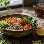 cortisol aliment a eviter bol saumon quinoa avocat