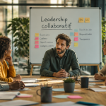 leadership collaboratif équipe en réunion