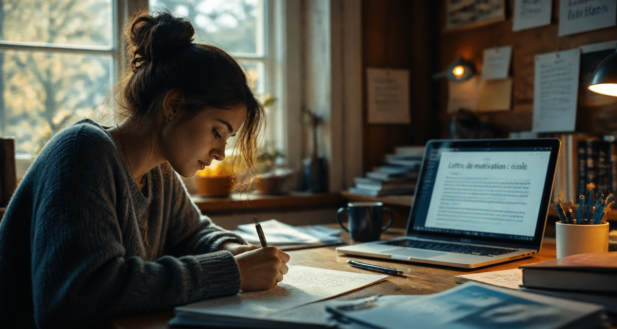 etudiant ecrit lettre de motivation pour une ecole
