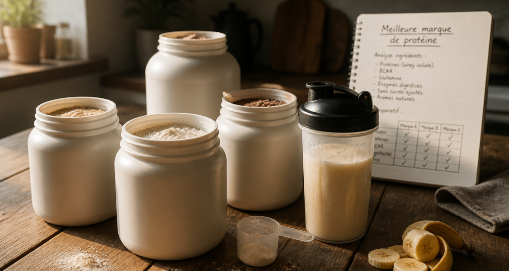 meilleur marque de proteine pots poudre smoothie carnet