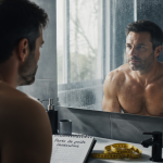 perte de poids homme devant miroir