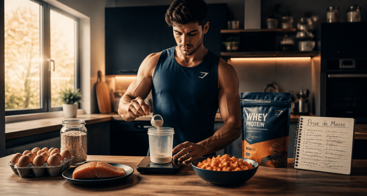 regime de prise de masse aliments sur balance