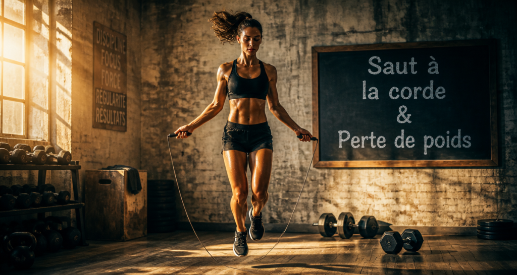 Saut a la corde et perte de poids en salle