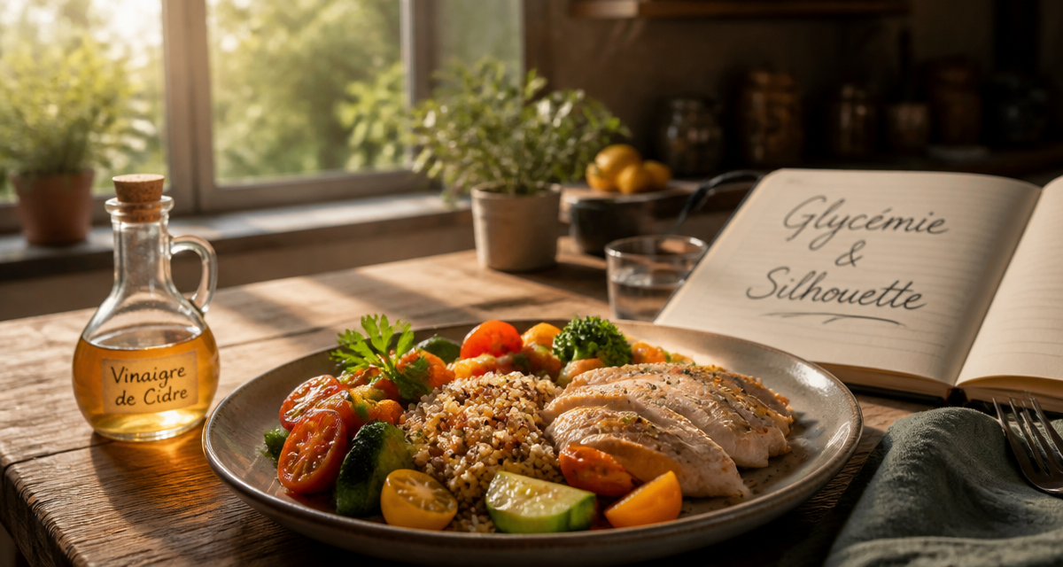 faire baisser la glycemie perte de poids assiette legumes quinoa vinaigre