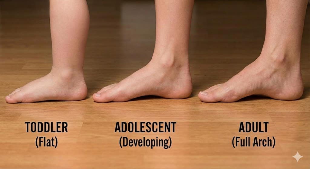 התפתחות קשת כף הרגל בילדות – מעבר מפלטפוס פעוט למבנה תקין