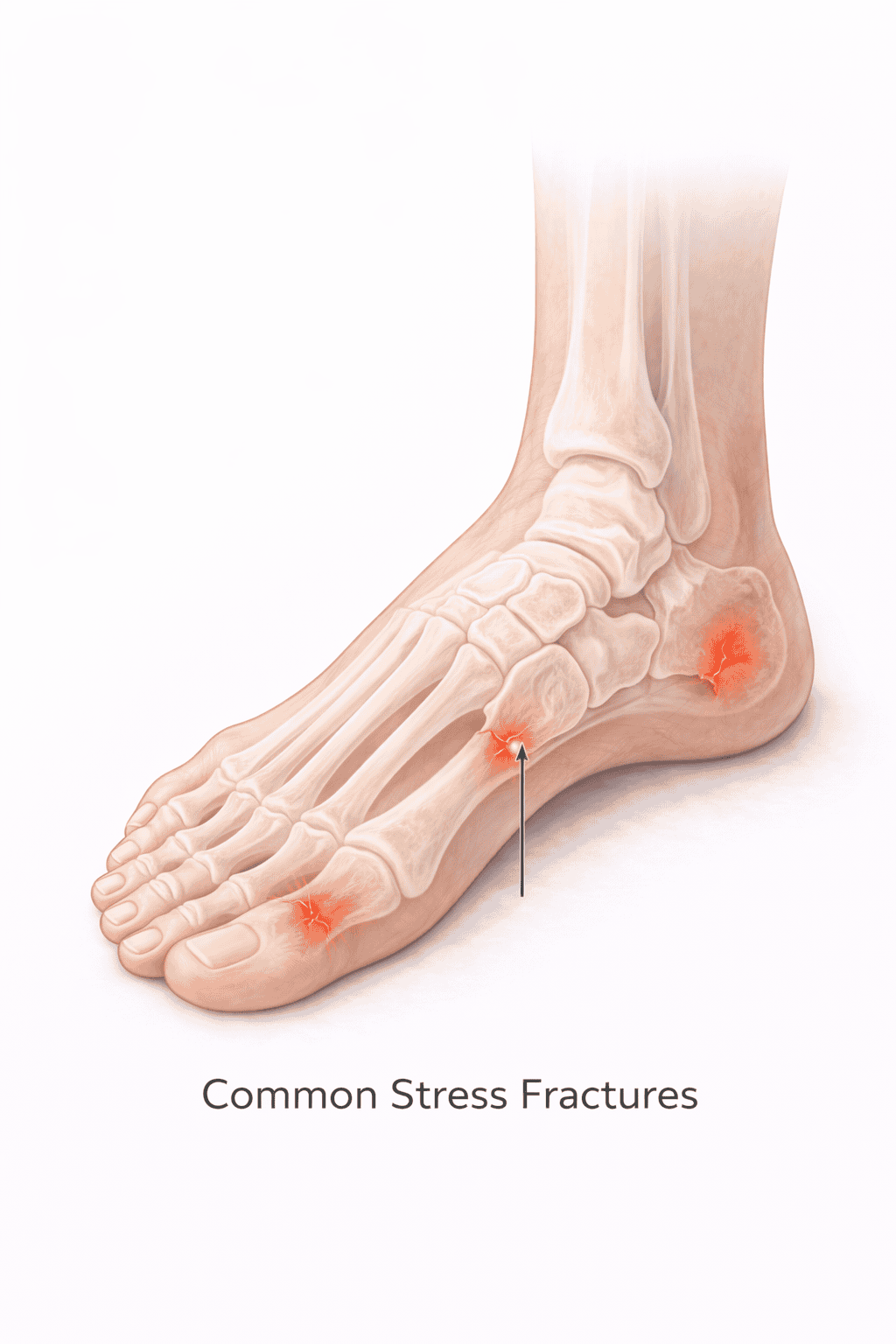 שברי מאמץ בכף הרגל – עומסים חוזרים על עצמות המסרק והעקב
