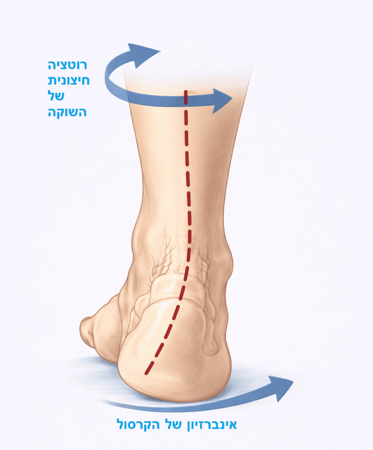 דיאגרמה ביומכנית של מנח כף הרגל