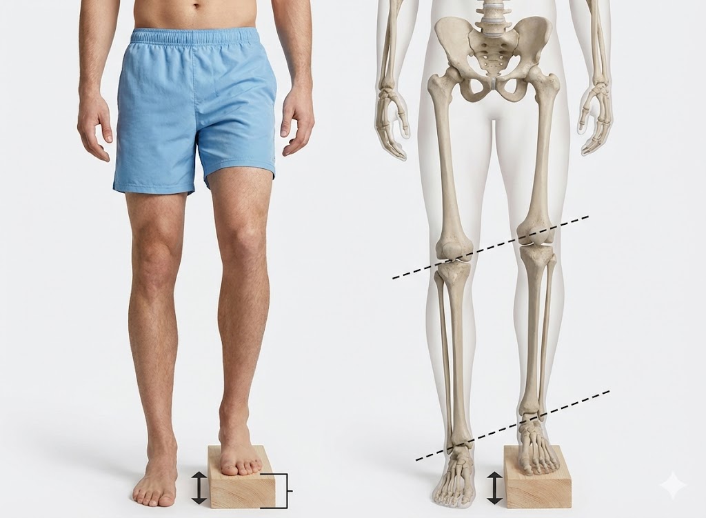 הבדל אורך רגליים- הדגמה ויזואלית