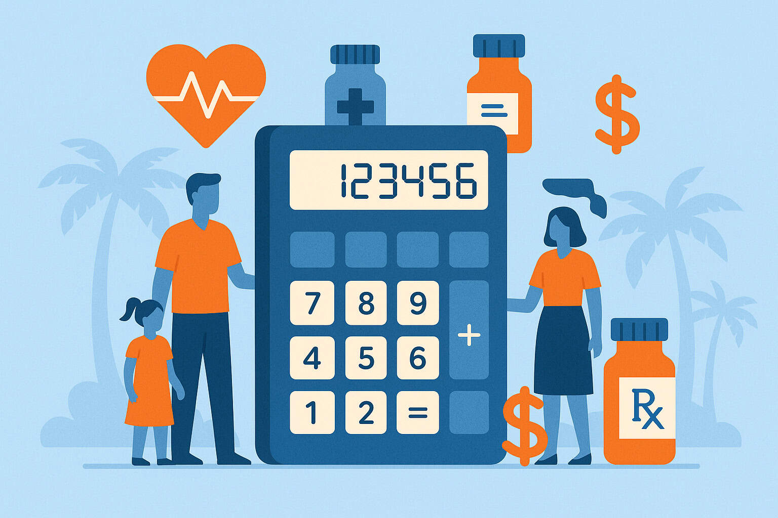 Health insurance cost calculator showing premiums and out-of-pocket expenses in Florida