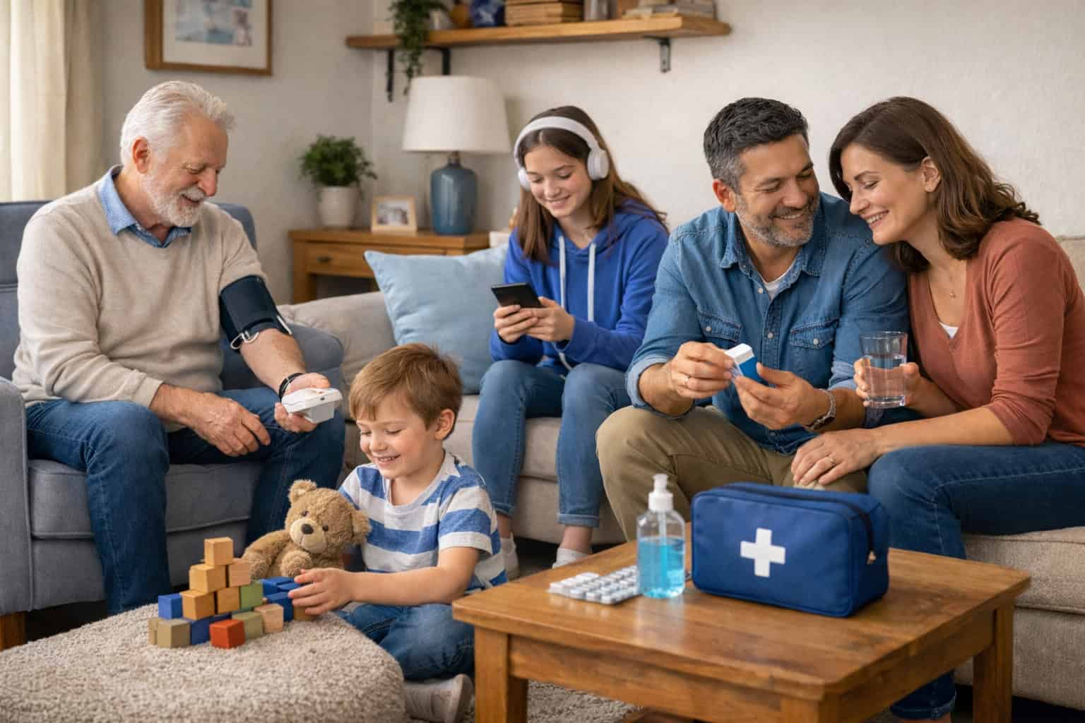 Multi-generational household representing different life stages