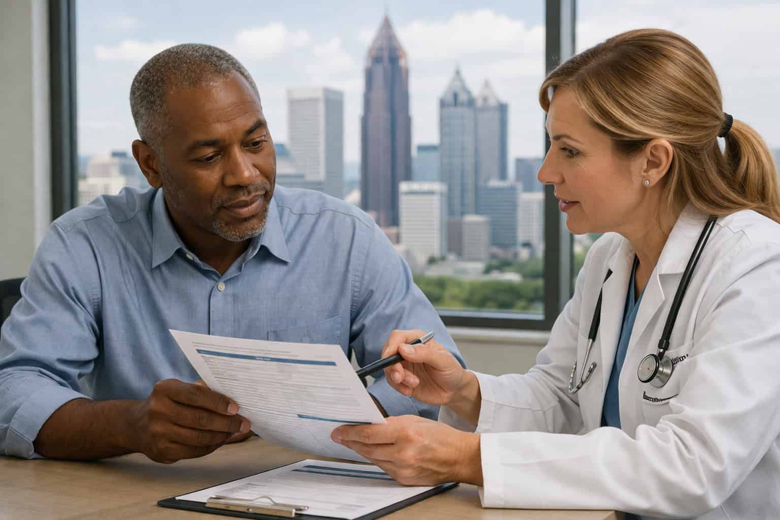  Georgia PPO plan holder consulting with a specialist at Emory Healthcare in Atlanta, 2026