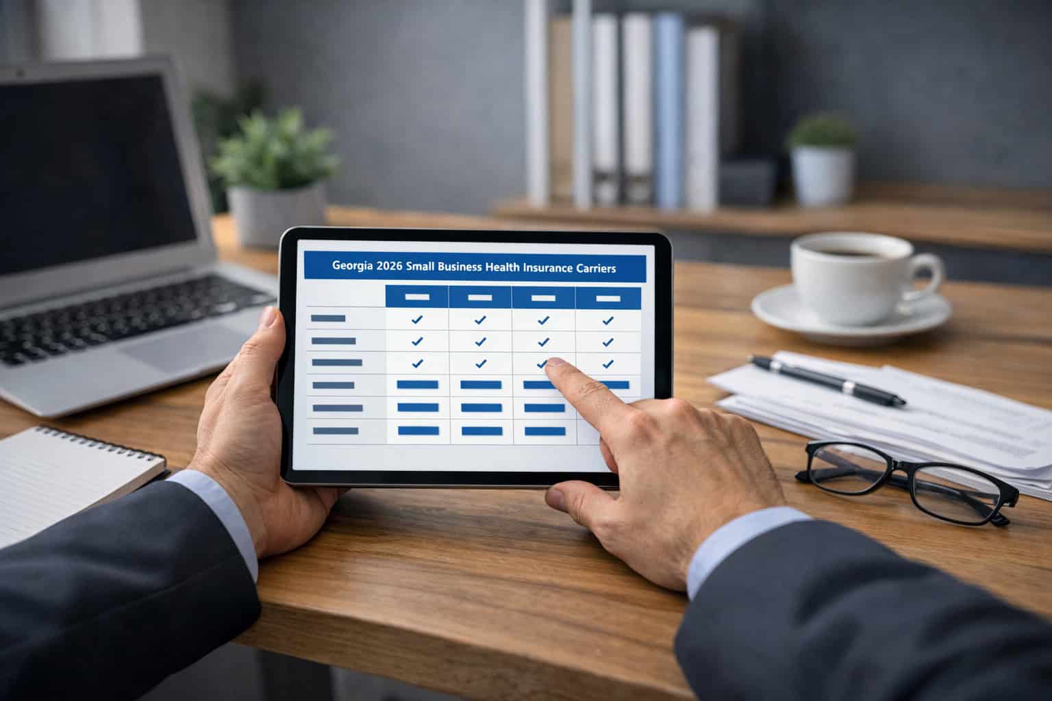 Georgia 2026 small business group health insurance carrier comparison showing plan type, coverage area, and PPO availability