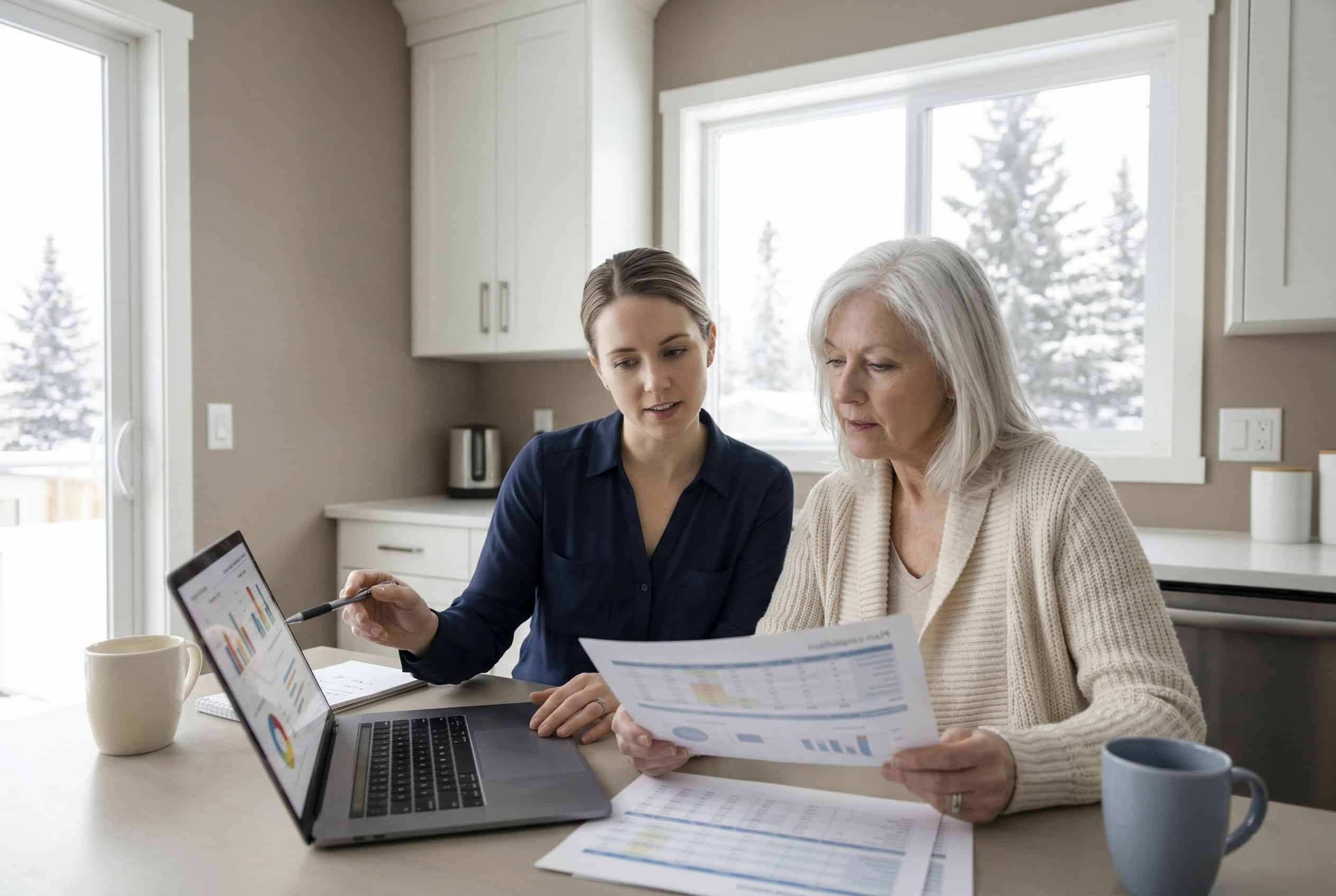 Alaska family comparing best health insurance plan options at a kitchen table in Anchorage