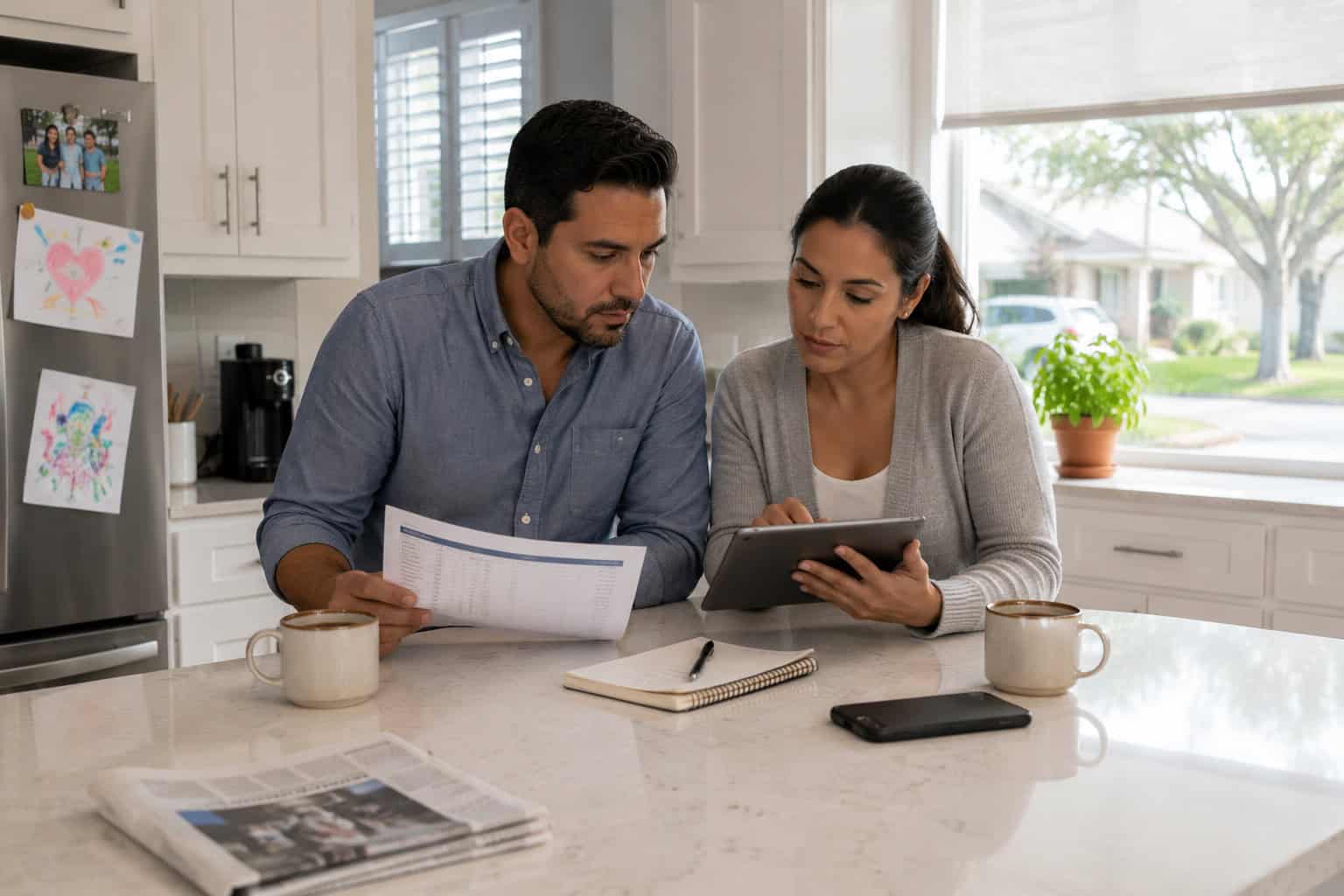 Cuban-American family in Miami kitchen comparing 2026 Florida health insurance carrier options after Aetna exit