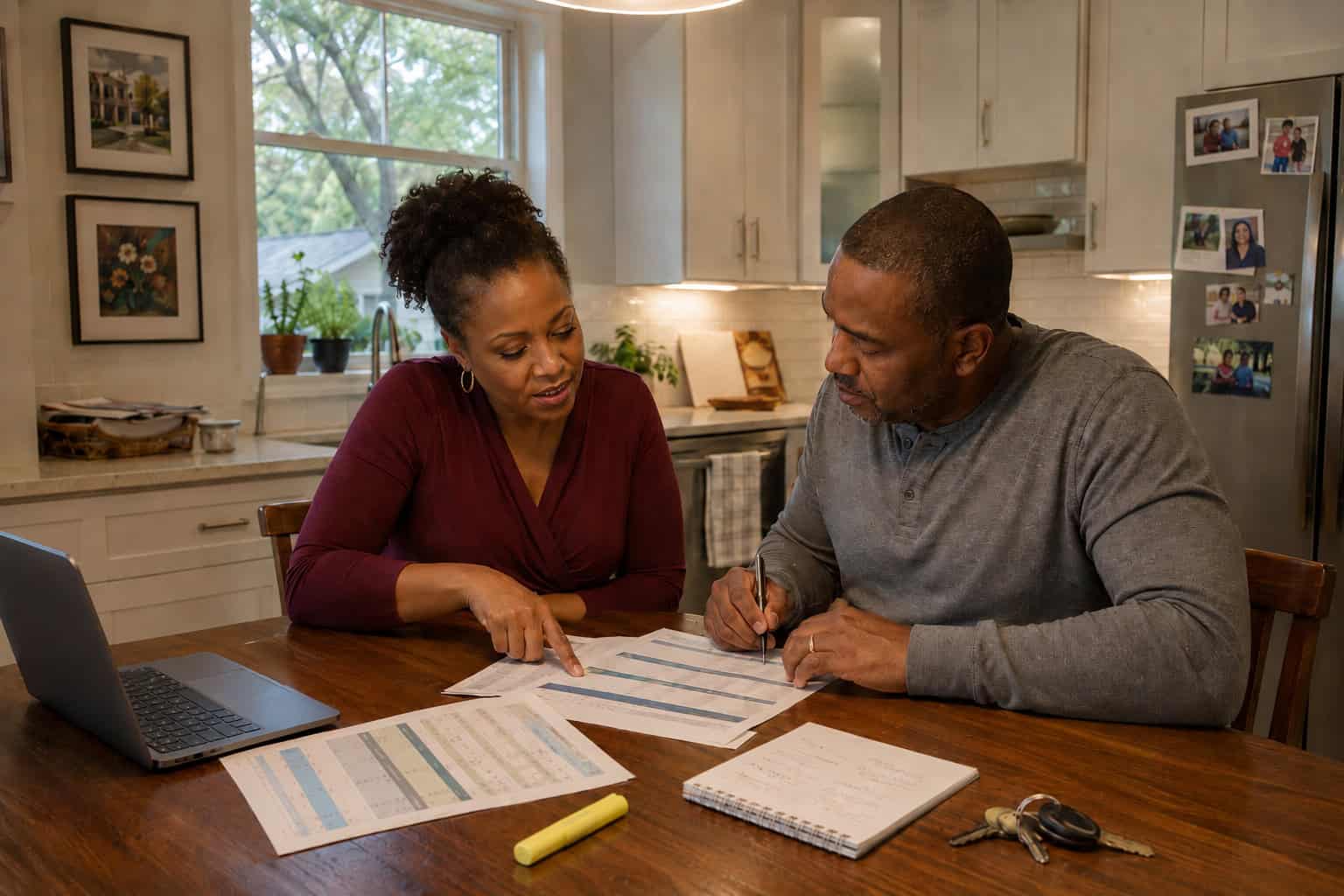 Alabama family reviewing 2026 health insurance plan options at their kitchen table in Birmingham