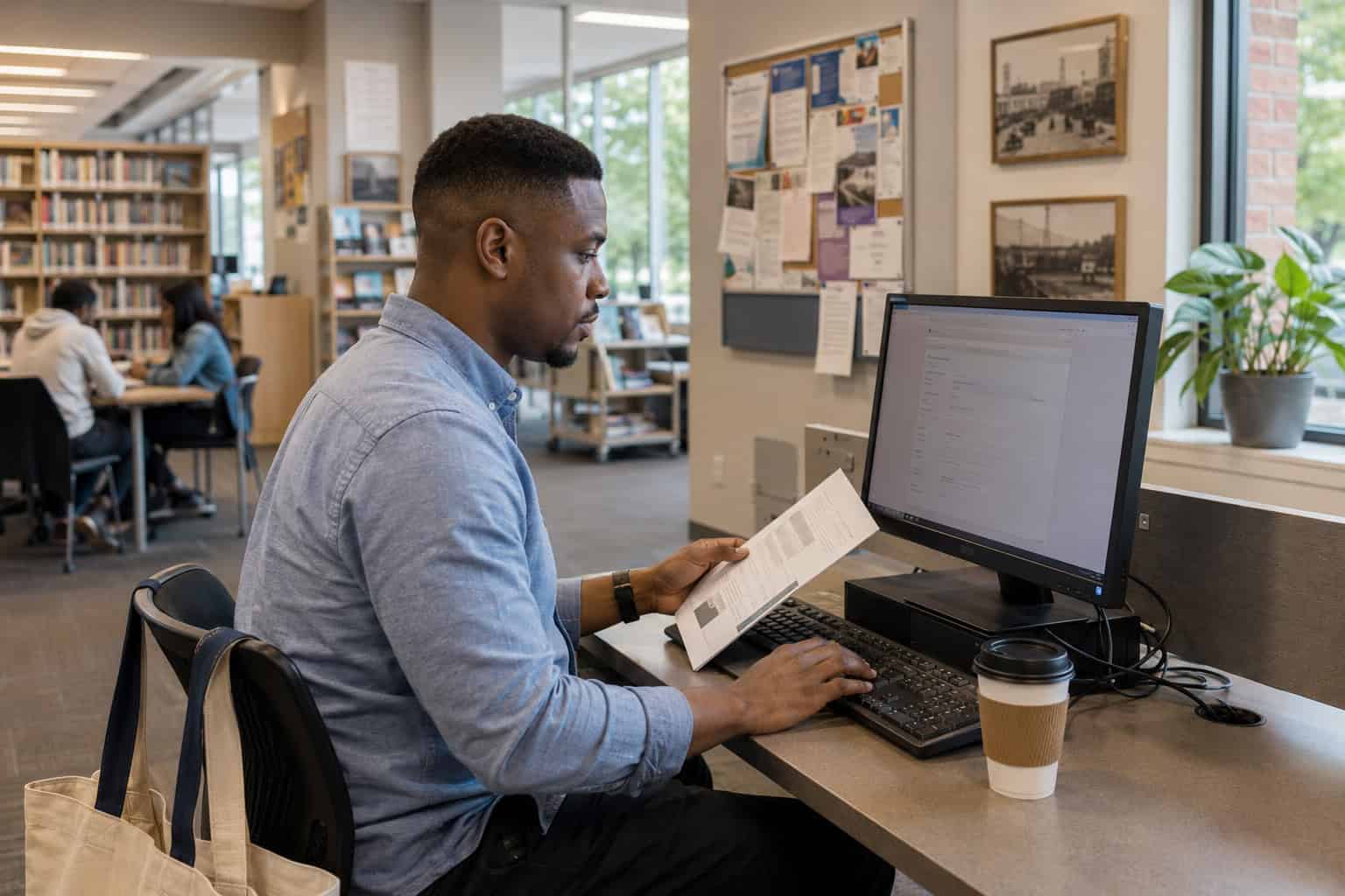 Prince George’s County resident getting Maryland Health Connection enrollment help at a public library
