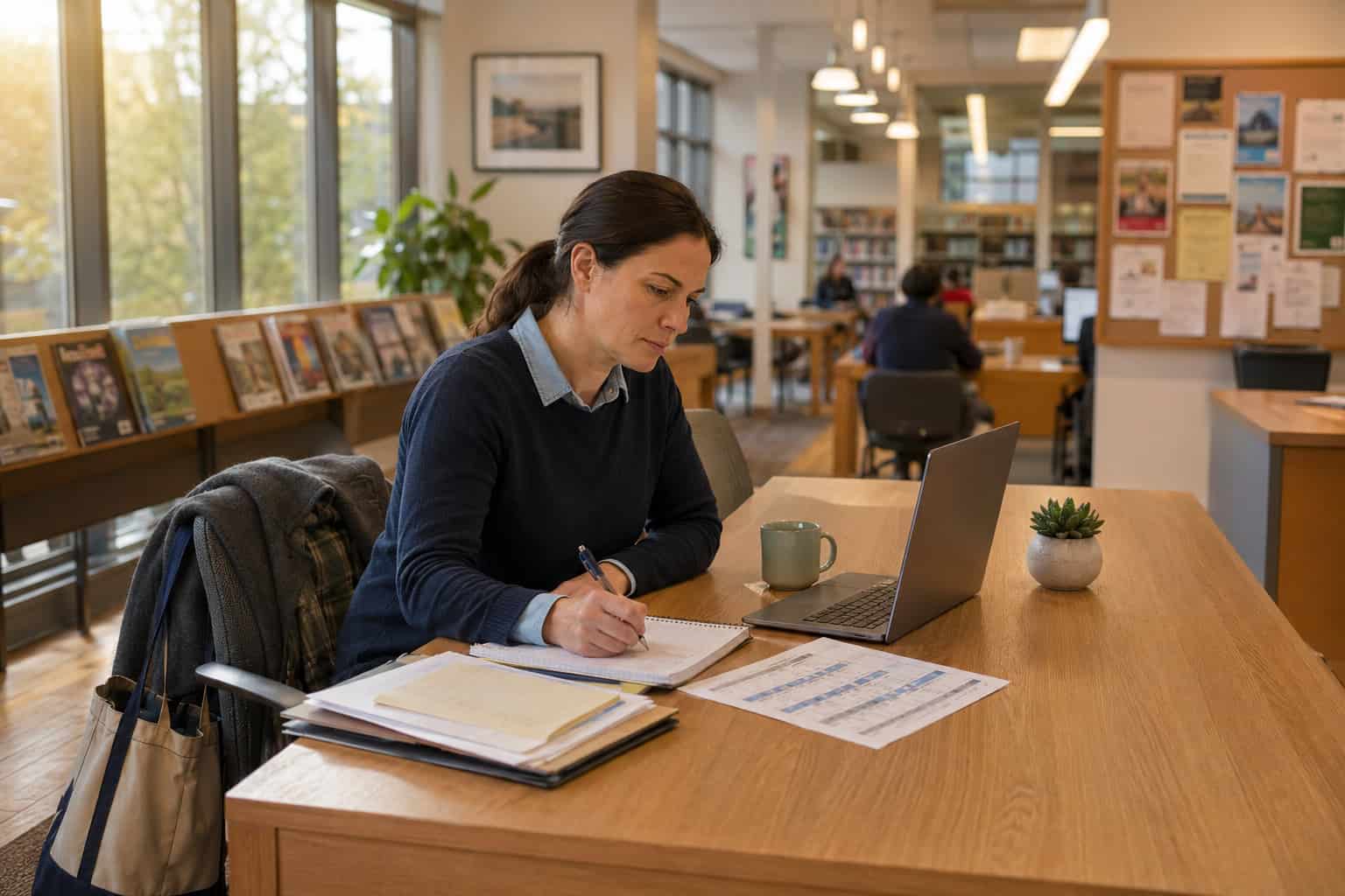 Lewiston resident using CoverME.gov to enroll in a 2026 marketplace health insurance plan at a Maine public library