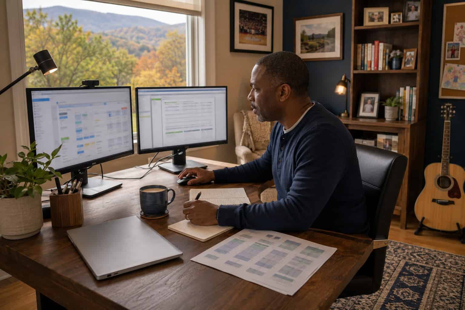 Knoxville Tennessee man enrolling in 2027 marketplace coverage at a home office desk