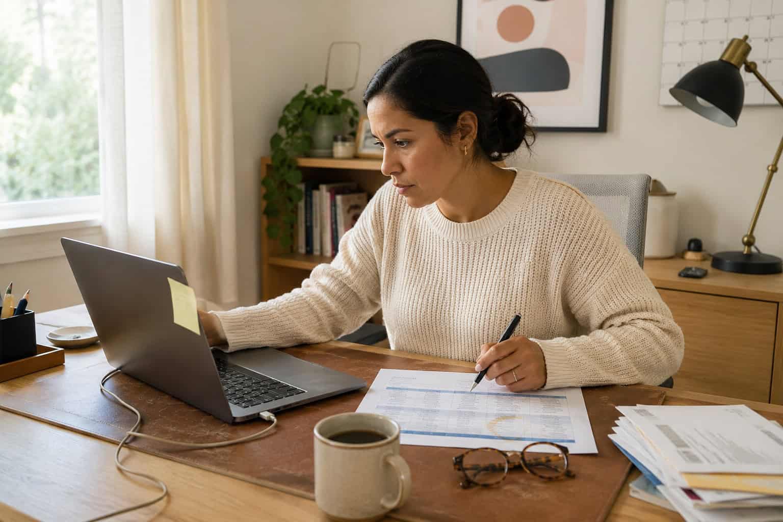 Adult comparing the best PPO health insurance plan options on a laptop at a home office desk