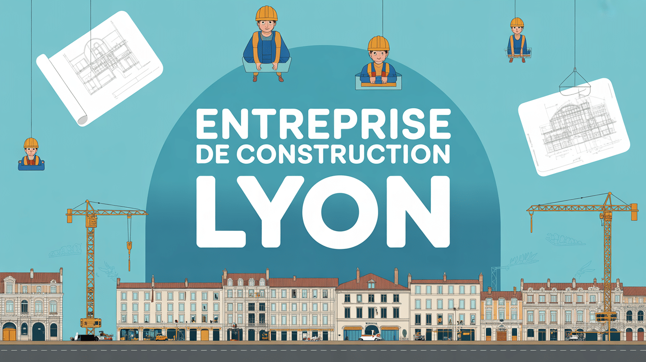 Aperçu aérien entreprise de construction Lyon bâtiments grue plans