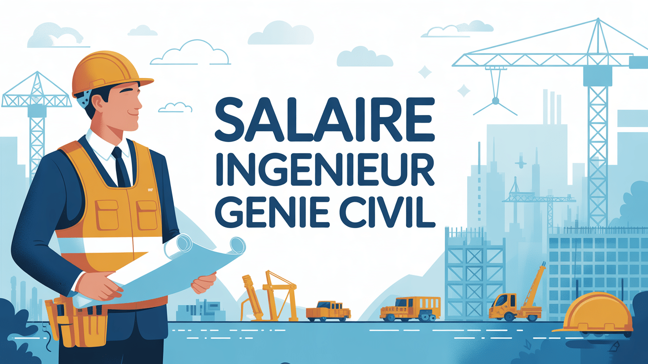 ingénieur génie civil salaire avec paysage urbain grue et plans