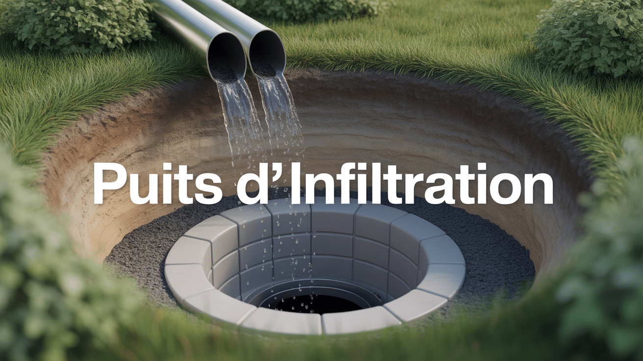 Puits d infiltration eaux pluviales vue coupe