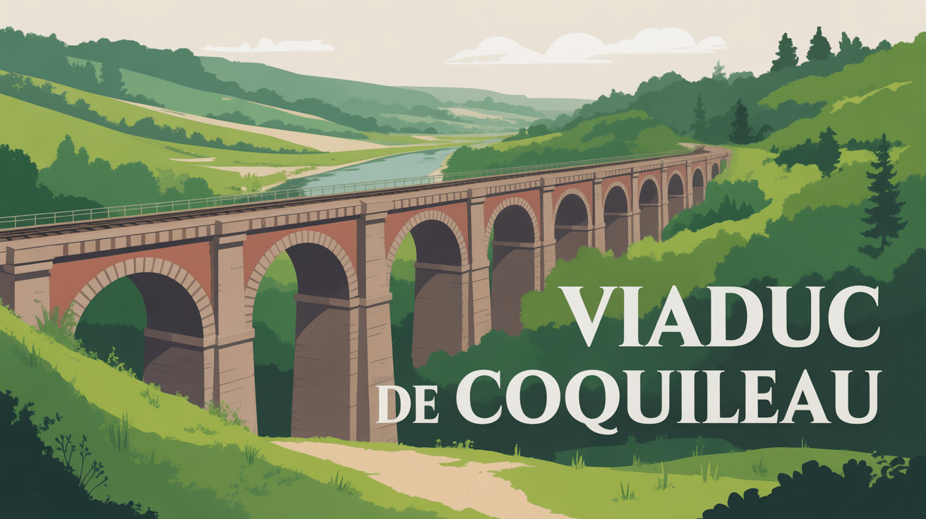 Viaduc de Coquilleau en arches sur vallée verdoyante