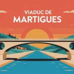 illustration viaduc de martigues au coucher de soleil