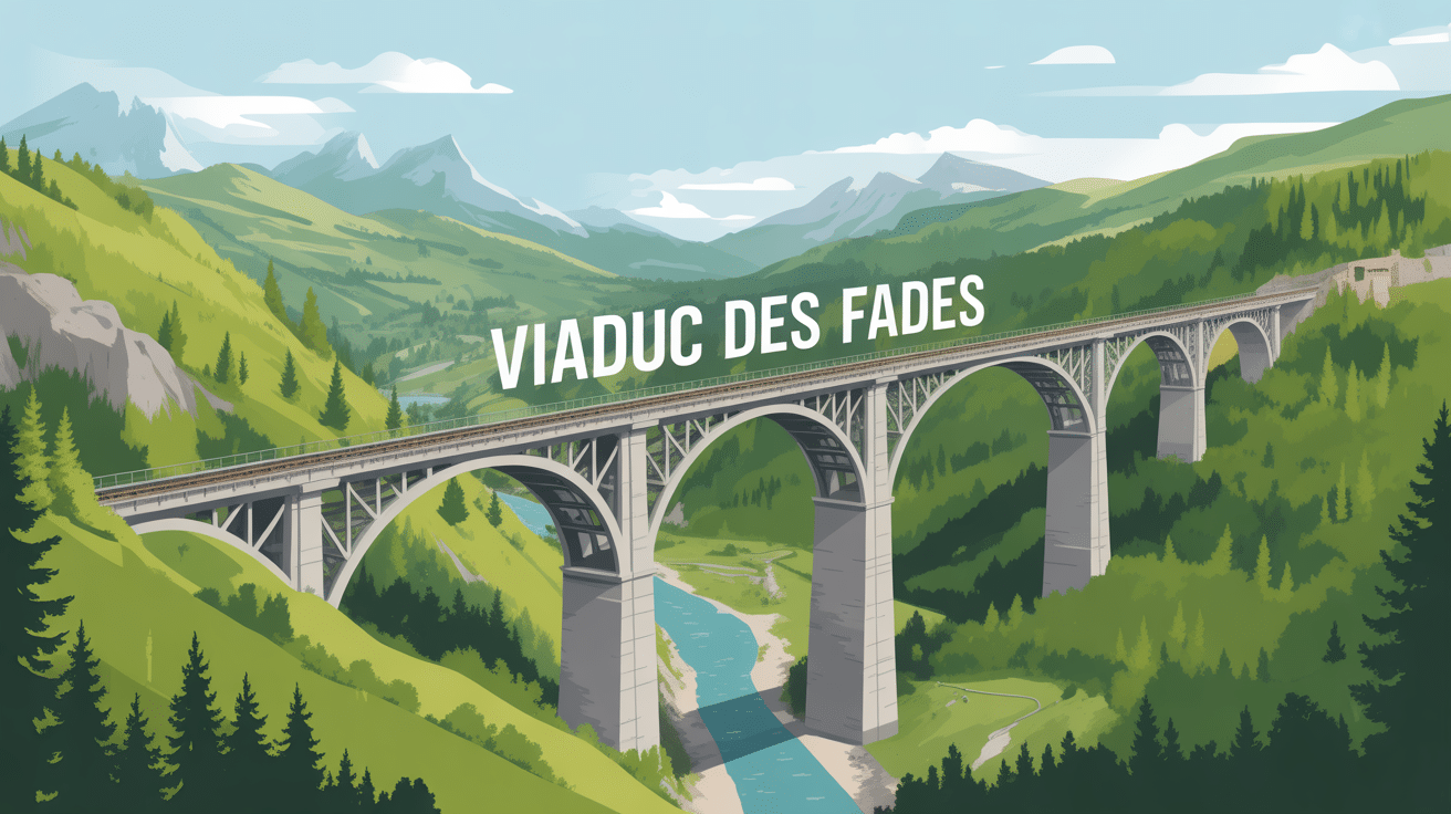 Vue panoramique du viaduc des fades traversant une vallée
