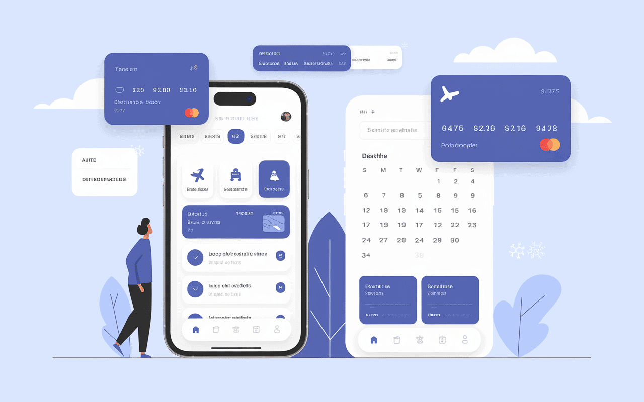 Interface egencia application voyage smartphone tablette