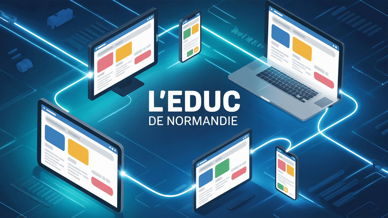 illustration educ de normandie ecrans ordinateur tablettes smartphones