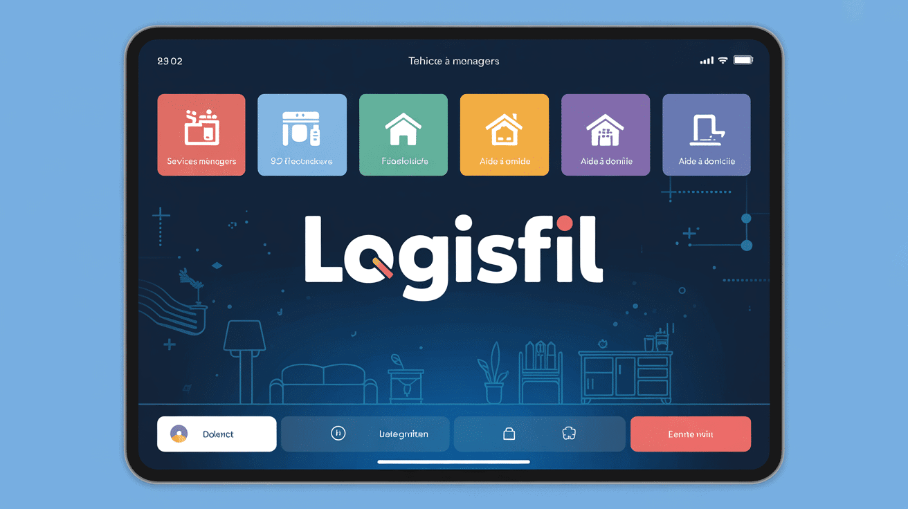 tablette affichant tableau de bord LogisFil services ménagers