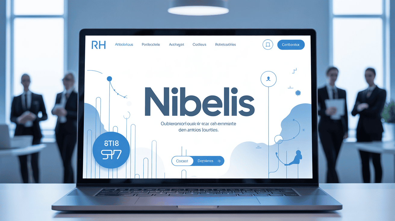 Interface moderne Nibelis application SIRH avec graphiques
