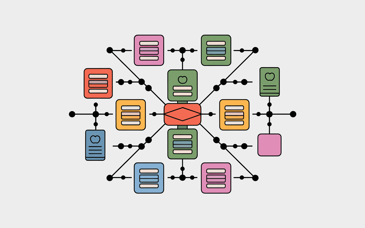 Diagramme conceptuel modèle conceptuel de données avec entités et flèches