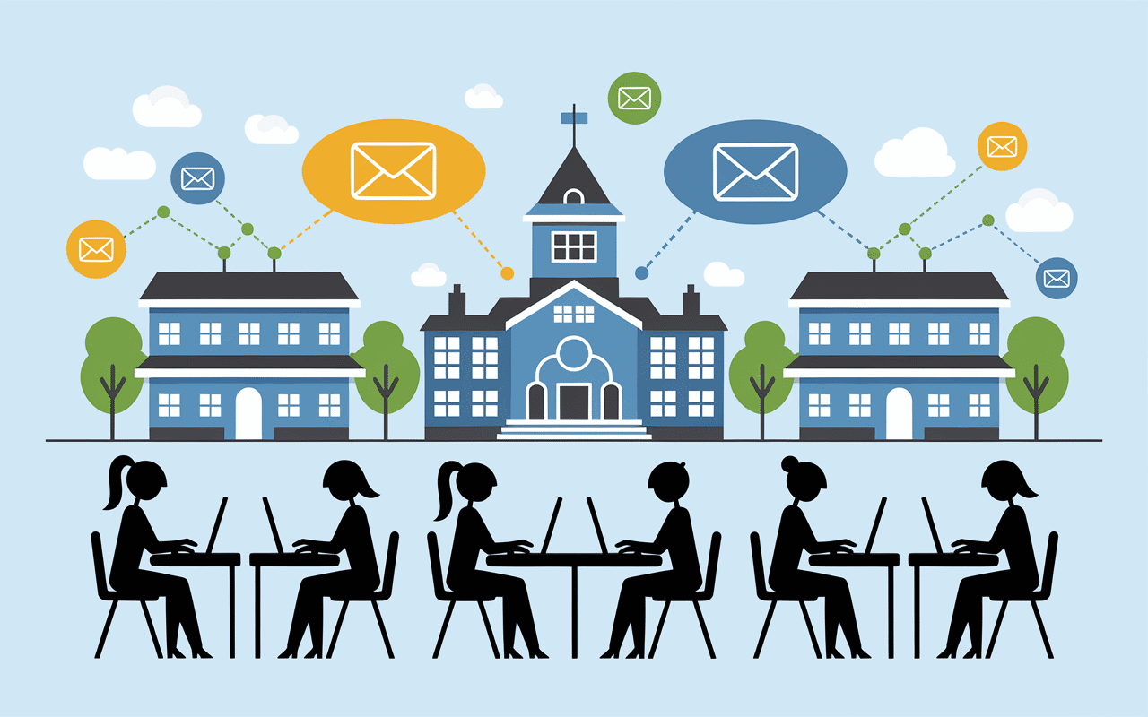 Illustration convergence poitiers messagerie education enseignants