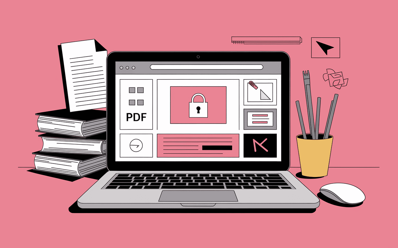 ecran ordinateur interface web editeur PDF sejda icone securite