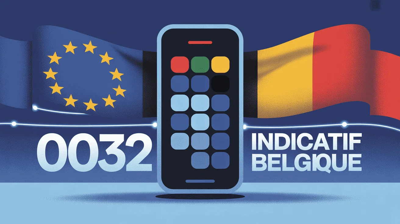 0032 indicatif de quel pays visuel téléphone Belgique