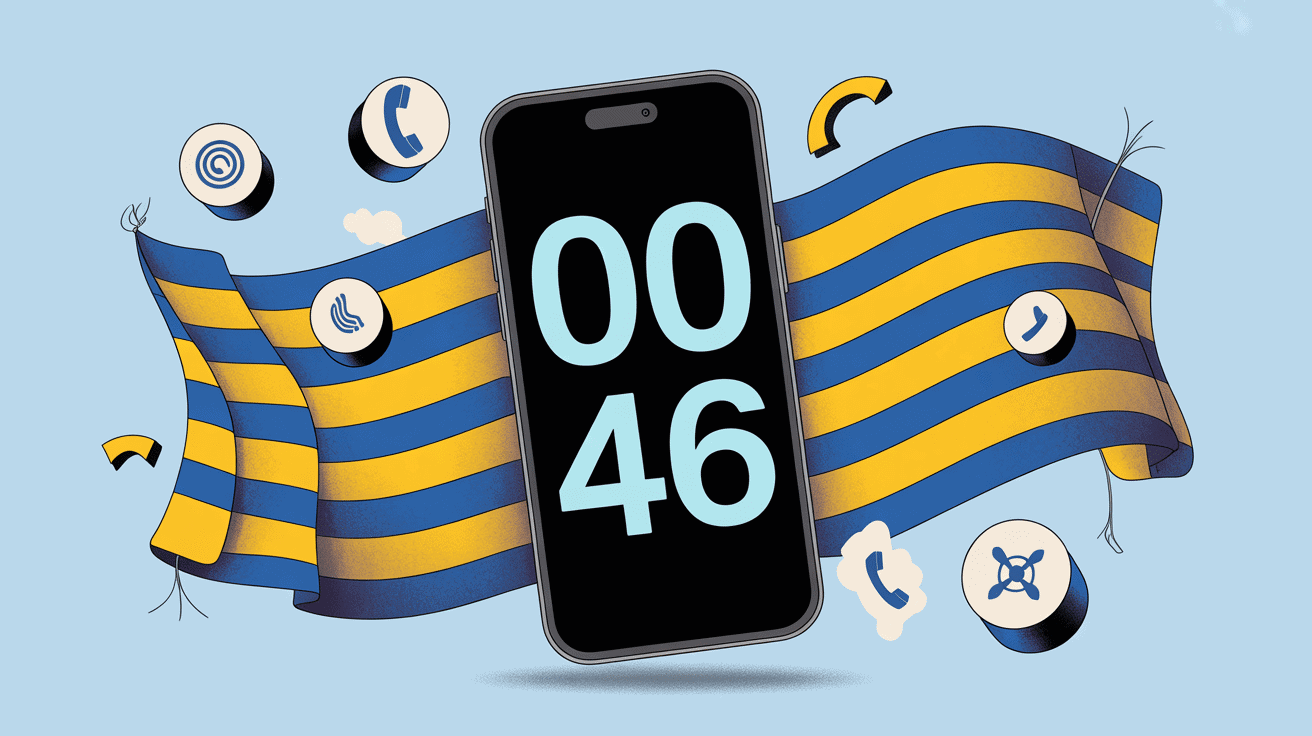 0046 indicatif de quel pays affiché sur smartphone avec drapeau suédois