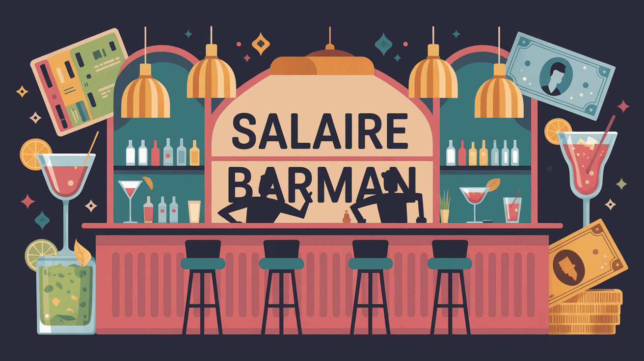 barman salaire bar illustration rémunération