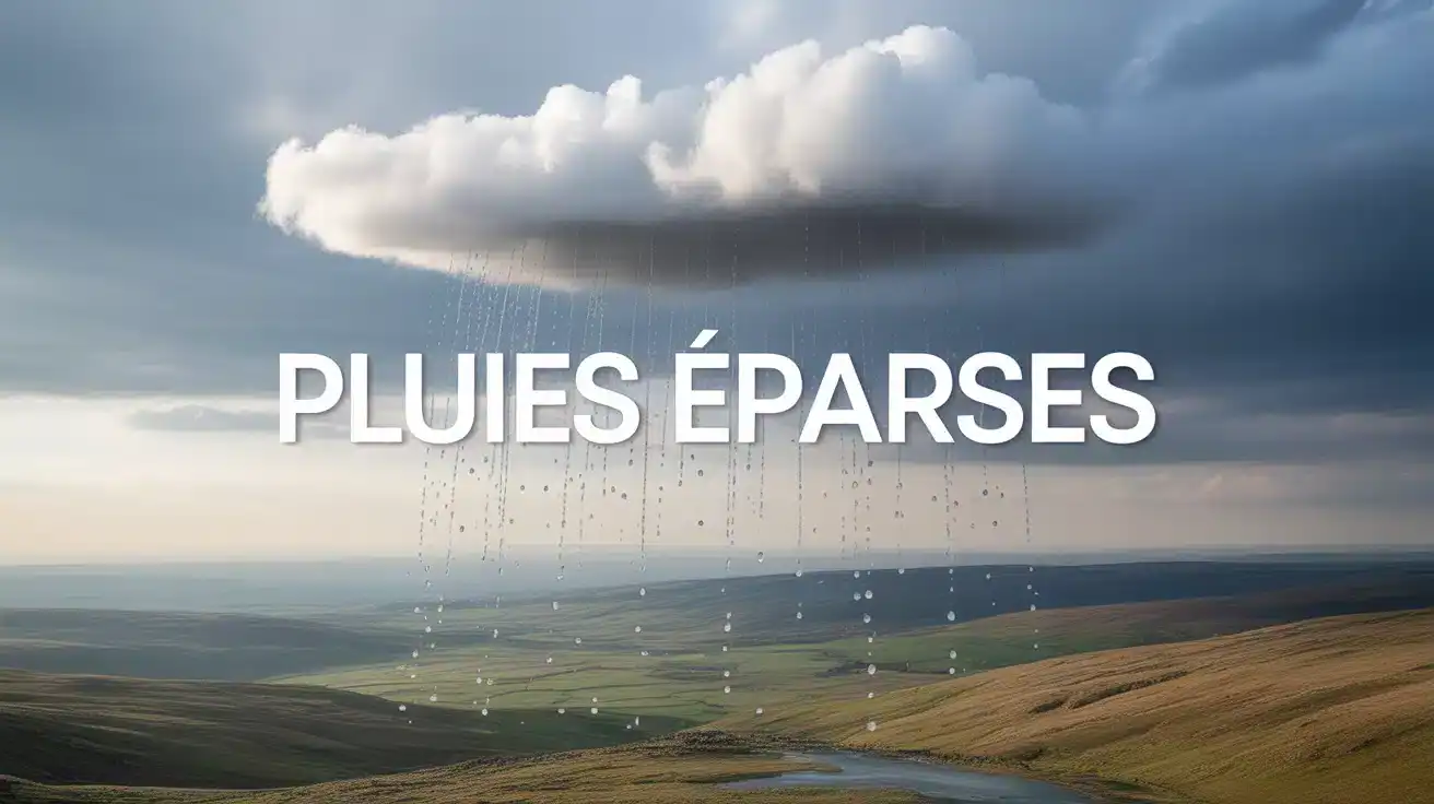 illustration vectorielle de pluies éparses sur paysage abstrait
