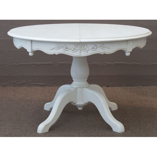 French Oval Pedestal Table with 2 Extensions - Romance