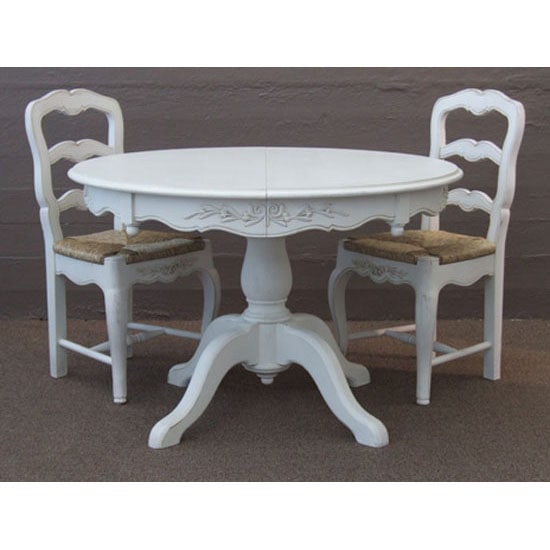 French Oval Pedestal Table with 2 Extensions - Romance - Image 4