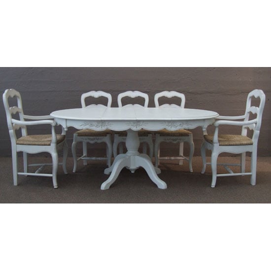 French Oval Pedestal Table with 2 Extensions - Romance - Image 2