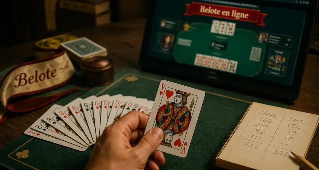 Belote sur Cliquojeux : 82 points pour gagner et stratégies pour éviter la chute