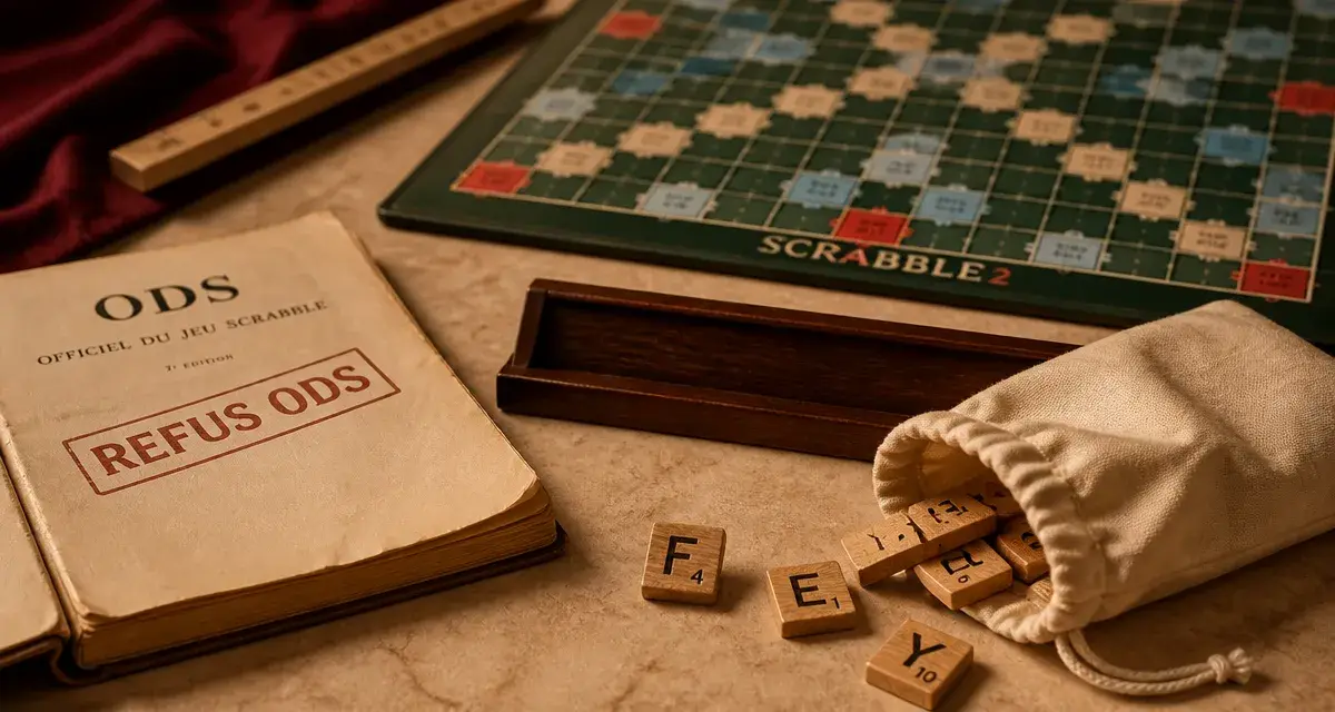 Fey scrabble : lettres FEY sur plateau, ODS refusé